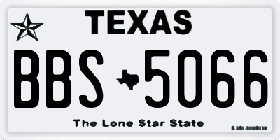 TX license plate BBS5066