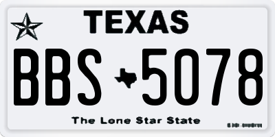TX license plate BBS5078