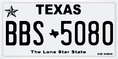 TX license plate BBS5080