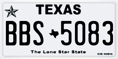 TX license plate BBS5083