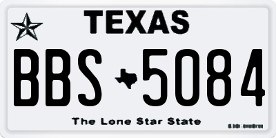 TX license plate BBS5084