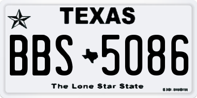 TX license plate BBS5086