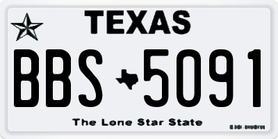 TX license plate BBS5091