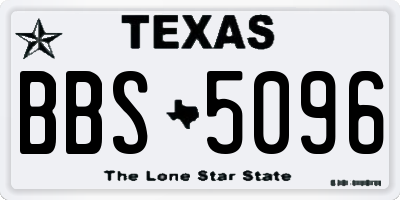 TX license plate BBS5096