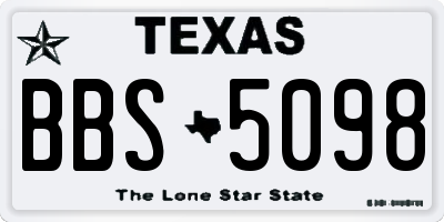 TX license plate BBS5098