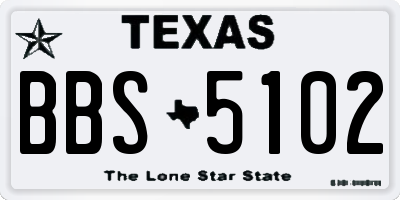 TX license plate BBS5102