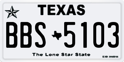 TX license plate BBS5103
