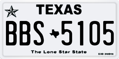 TX license plate BBS5105