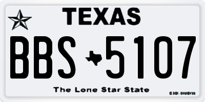 TX license plate BBS5107