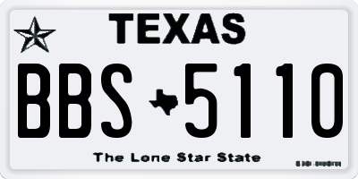 TX license plate BBS5110