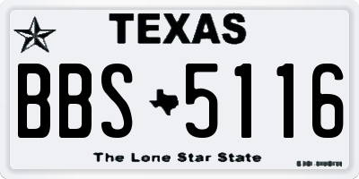 TX license plate BBS5116