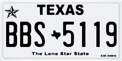 TX license plate BBS5119