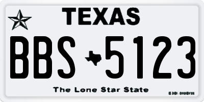TX license plate BBS5123