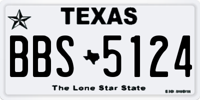 TX license plate BBS5124