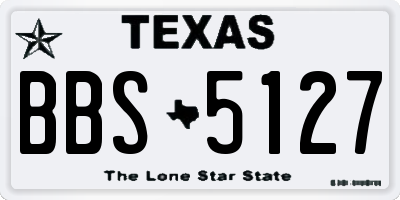 TX license plate BBS5127