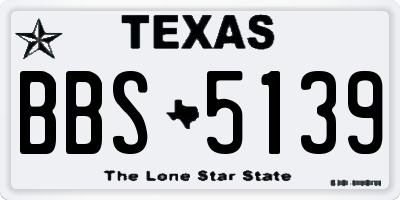TX license plate BBS5139