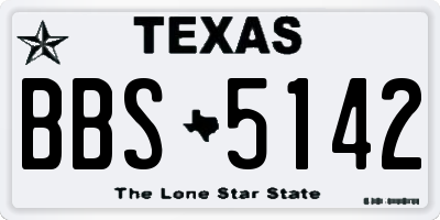 TX license plate BBS5142