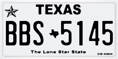 TX license plate BBS5145