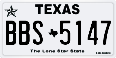 TX license plate BBS5147