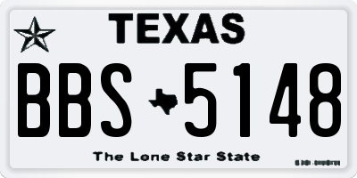 TX license plate BBS5148