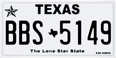TX license plate BBS5149