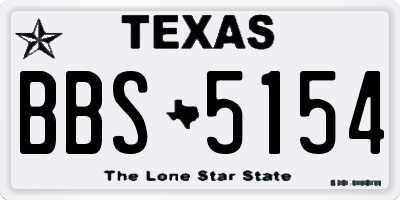 TX license plate BBS5154