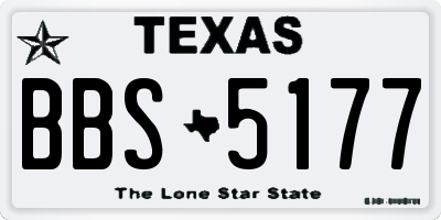 TX license plate BBS5177