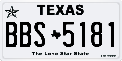 TX license plate BBS5181