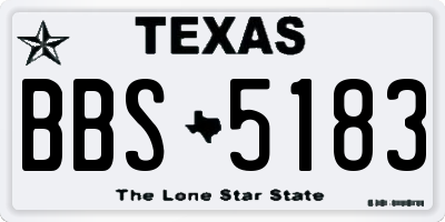 TX license plate BBS5183