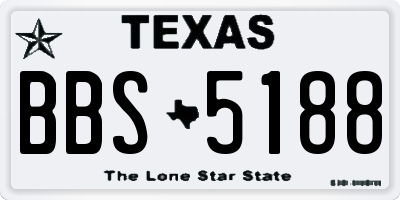 TX license plate BBS5188