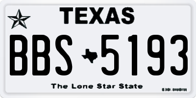 TX license plate BBS5193