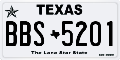 TX license plate BBS5201