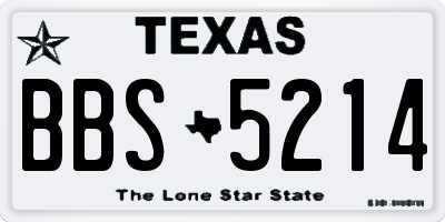 TX license plate BBS5214