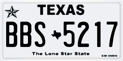 TX license plate BBS5217