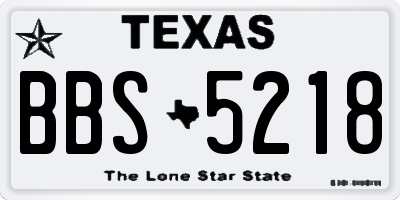 TX license plate BBS5218