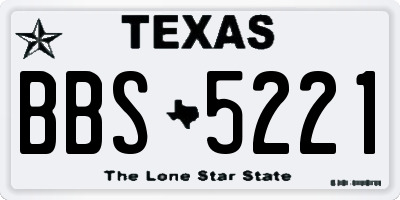 TX license plate BBS5221