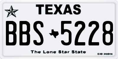 TX license plate BBS5228