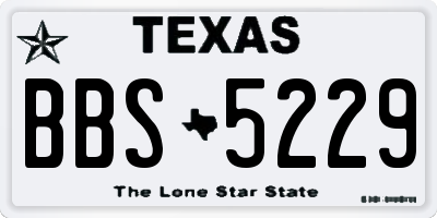 TX license plate BBS5229