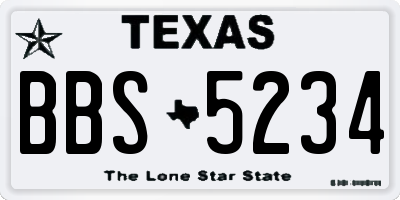 TX license plate BBS5234