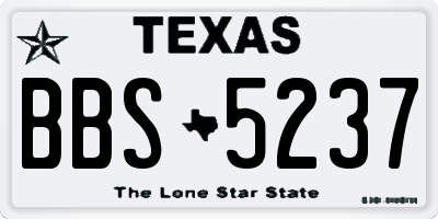 TX license plate BBS5237