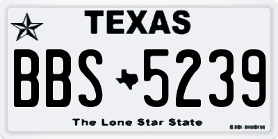 TX license plate BBS5239