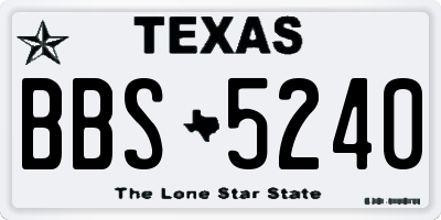 TX license plate BBS5240