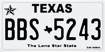 TX license plate BBS5243