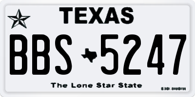 TX license plate BBS5247