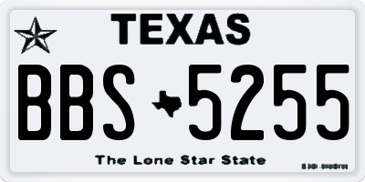 TX license plate BBS5255