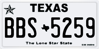 TX license plate BBS5259