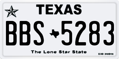 TX license plate BBS5283