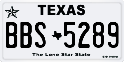 TX license plate BBS5289