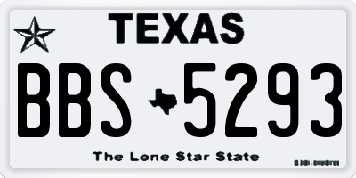 TX license plate BBS5293