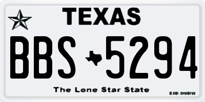 TX license plate BBS5294